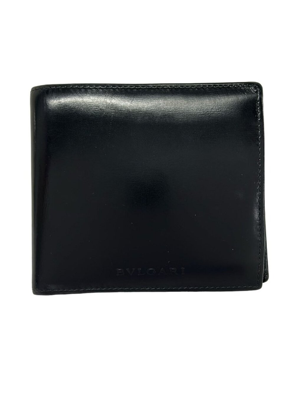 Bvlgari Bifold Wallet Black Leather